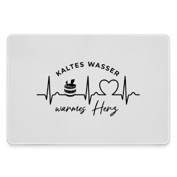 Kaltes Wasser, warmes Herz, Eisbaden, EKG, Puls - Large Gaming Mouse Mat - grey - Front