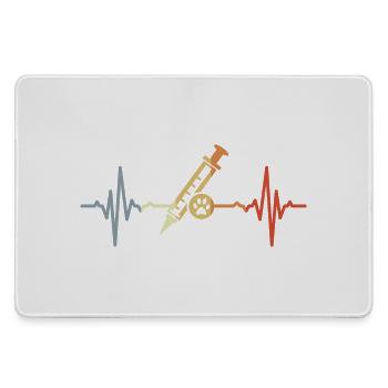 Tiermedizin Spritze EKG - Mousepad groß für Gamer - Grau - Vorne