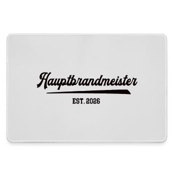 Hauptbrandmeister 2026 Brandmeister Geburtstag FFW - Mousepad groß für Gamer - Grau - Vorne