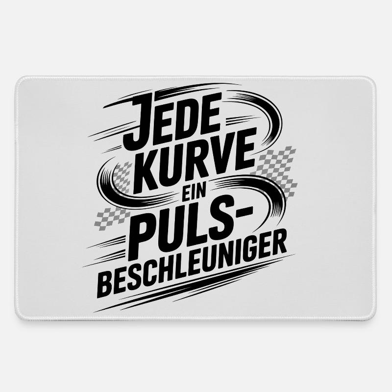 Every curve is a pulse accelerator - Large Gaming Mouse Mat - grey