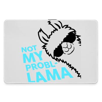 Lama Not My Problama Cool Sonnenbrille Seitlich - Mousepad groß für Gamer - Grau - Vorne