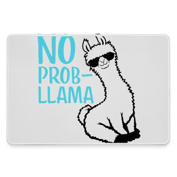 No Prob Lama Cool Sonnenbrille Sitzend Problama - Mousepad groß für Gamer - Grau - Vorne
