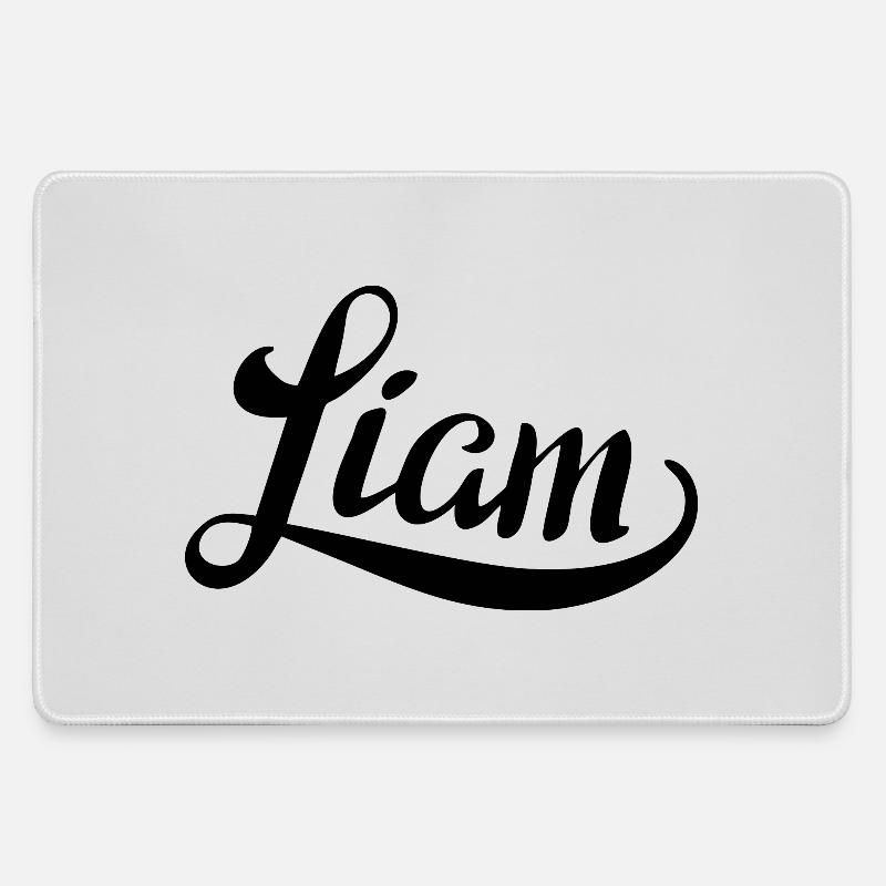 Name Liam - Large Gaming Mouse Mat - grey