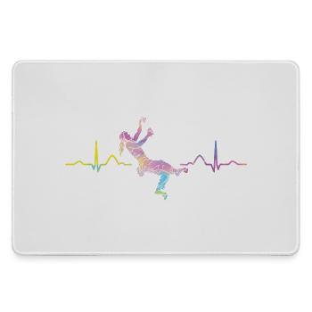 Boulderer heartbeat Bouldering Bouldering - Large Gaming Mouse Mat - grey - Front