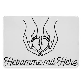 Hebamme mit Herz - personalisierbares Design - Mousepad groß für Gamer - Grau - Vorne