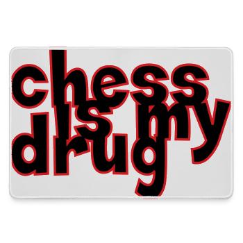 Addict aux Échecs Chess is my Drug - Grand tapis de souris gamer - bruyère - Devant