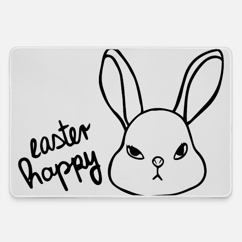 Sarcastic Easter Bunny - Easter Happy Bunny - Large Gaming Mouse Mat - grey