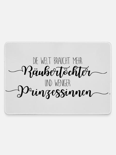 Räubertochter oder Prinzessin - schwarz - Mousepad groß für Gamer - Grau
