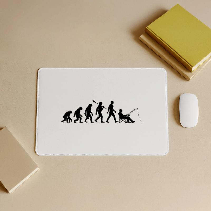 Evolution - angeln, Angler Geschenk Mousepad groß für Gamer