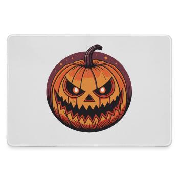 Scary Jack O Lantern Pumpkin - Large Gaming Mouse Mat - grey - Front