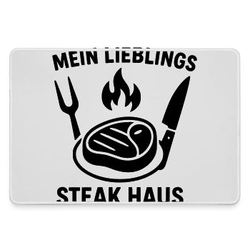 steakhouse steak food - Large Gaming Mouse Mat - grey - Front