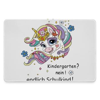 Finally a schoolchild - Large Gaming Mouse Mat - grey - Front
