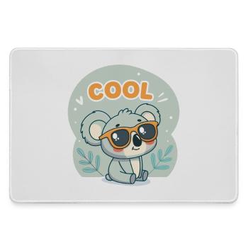 Koala Cool mit orangefarbener Brille - Mousepad groß für Gamer - Grau - Vorne