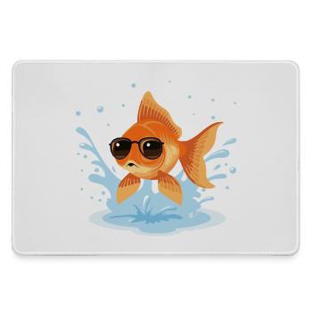 Golden Fish Summer Glasses - Large Gaming Mouse Mat - grey - Front