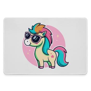 Rainbow Pony Glam-Brille - Mousepad groß für Gamer - Grau - Vorne