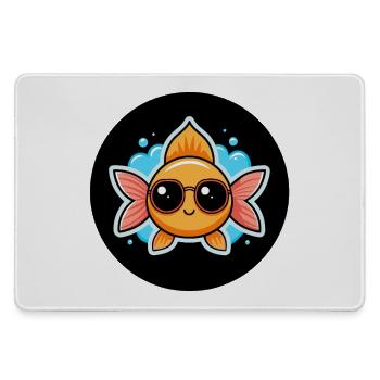 Eulenfisch und Brille - Mousepad groß für Gamer - Grau - Vorne