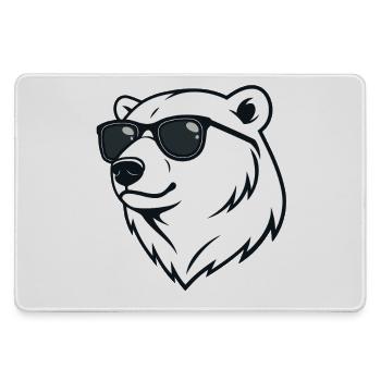 Eisbär Dunkle Brille - Mousepad groß für Gamer - Grau - Vorne