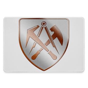 Dachdecker Wappen Schild in 3D - Mousepad groß für Gamer - Grau - Vorne