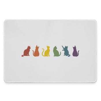 Bunte Pride Katzen Silhouetten  - Mousepad groß für Gamer - Grau - Vorne