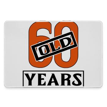 60 years old present sixty - Large Gaming Mouse Mat - grey - Front