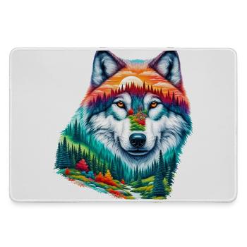 Loup - Grand tapis de souris gamer - bruyère - Devant