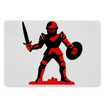 Roter Ritter - Mousepad groß für Gamer - Grau - Vorne