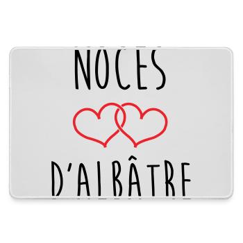 Alabaster-Hochzeit 75 Jahre Ehe - Mousepad groß für Gamer - Grau - Vorne