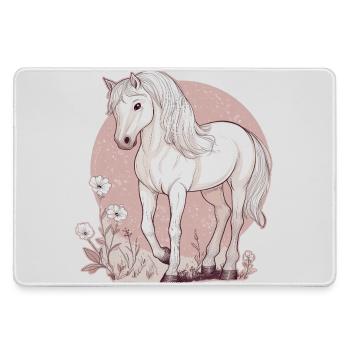Pferd - Mousepad groß für Gamer - Grau - Vorne