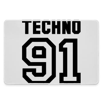 TECHNO Rave Techno 90s 90er - Mousepad groß für Gamer - Grau - Vorne