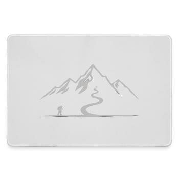 Wandern Berge Trekking Wanderer Outdoor Natur Wald - Mousepad groß für Gamer - Grau - Vorne
