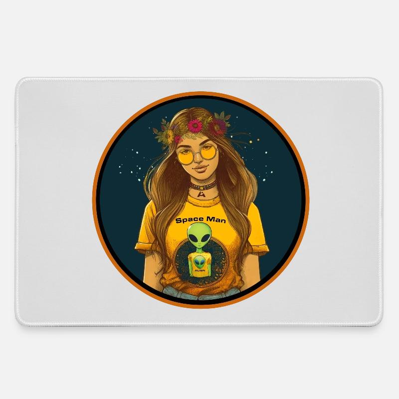 alien industries space cadet - Large Gaming Mouse Mat - grey