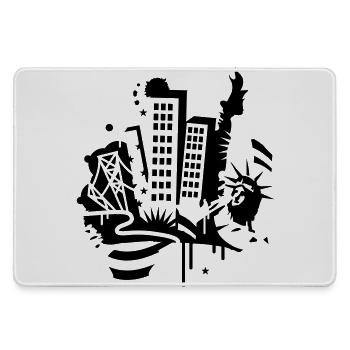 Ein New York City Design im Graffiti Stil - Mousepad groß für Gamer - Grau - Vorne