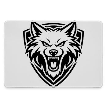 Wolf Kopf Wappen - Mousepad groß für Gamer - Grau - Vorne