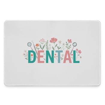 Floral zahnärztliche Assistentin und Zahnärztin - Mousepad groß für Gamer - Grau - Vorne