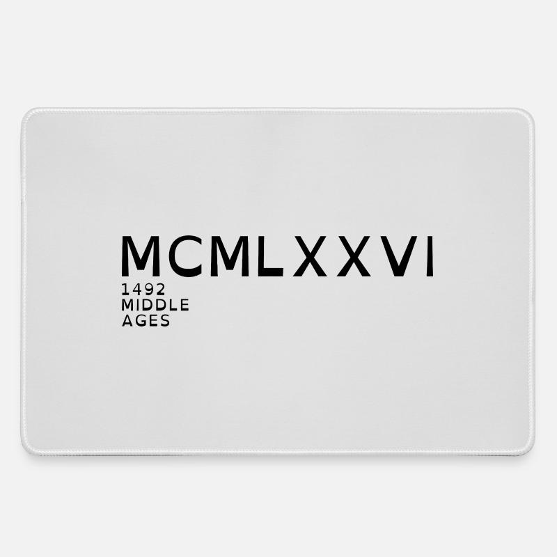 1976_LINE_black - Large Gaming Mouse Mat - grey