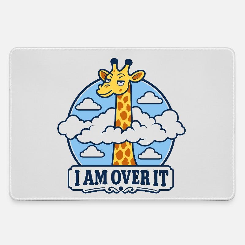 Giraffe Leave-it-behind - Large Gaming Mouse Mat - grey