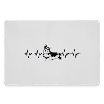 Corgi EKG Herzschlag - Mousepad groß für Gamer - Grau - Vorne