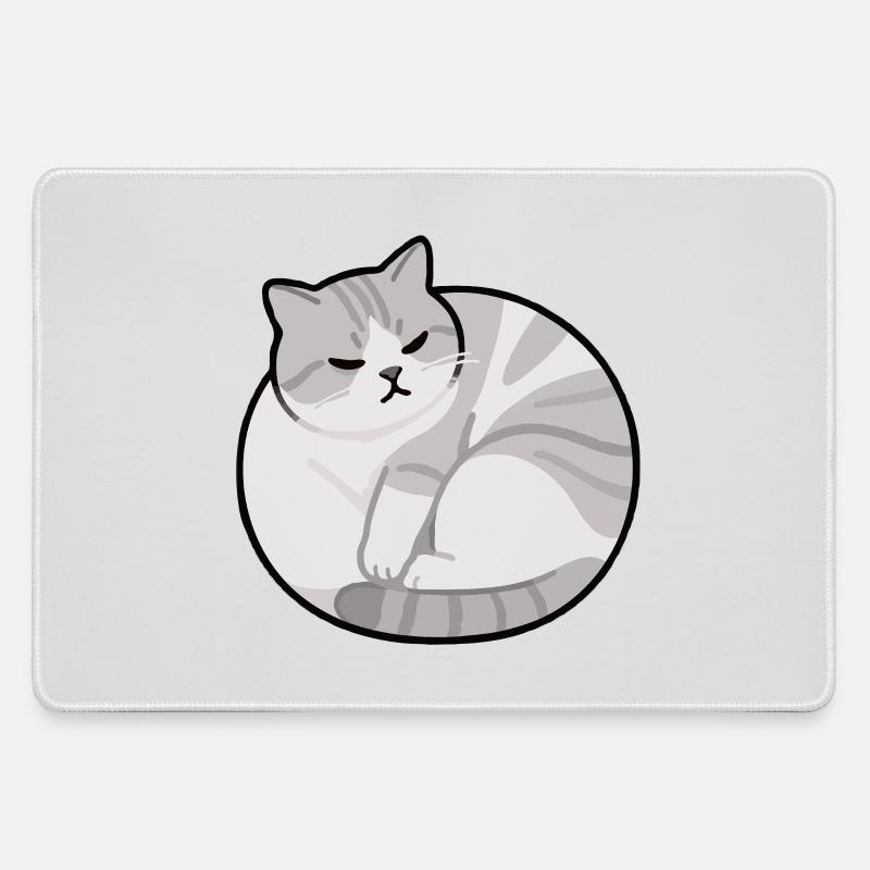 Cat Relax - Large Gaming Mouse Mat - grey