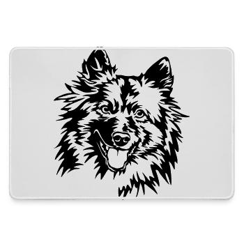 Tête de loup - Grand tapis de souris gamer - bruyère - Devant