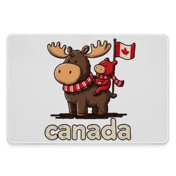 Canada-Moose mit kleinem Begleiter - Mousepad groß für Gamer - Grau - Vorne