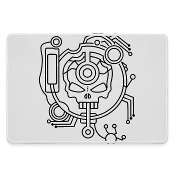 Cyber Skull Skull as a circuit - Large Gaming Mouse Mat - grey - Front