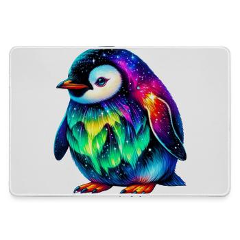 Aurora Borealis Pinguin - Mousepad groß für Gamer - Grau - Vorne