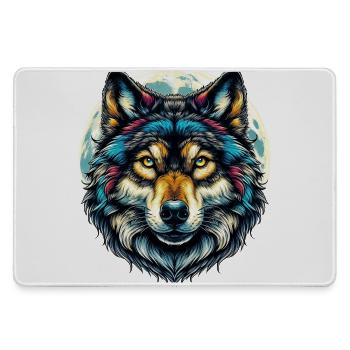 Loup - Grand tapis de souris gamer - bruyère - Devant