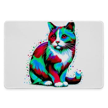 Katze - Mousepad groß für Gamer - Grau - Vorne