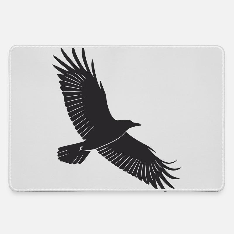 Graceful Bird Silhouette Design - Large Gaming Mouse Mat - grey