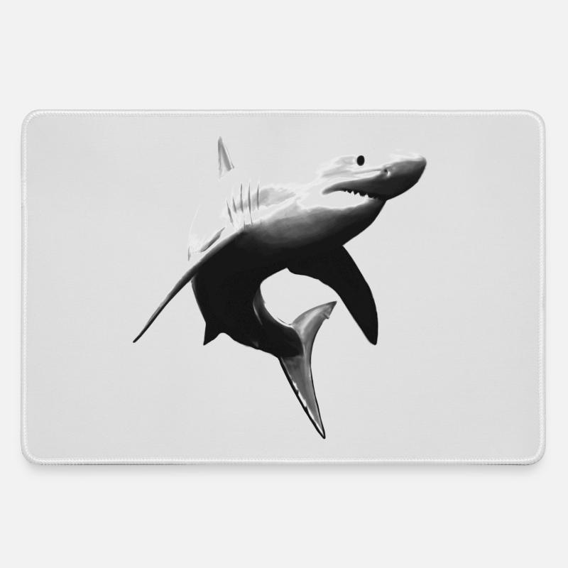 Great white shark - Large Gaming Mouse Mat - grey