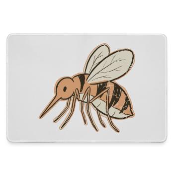 Vintage Mosquito Bee Cream Stripes Tiger - Large Gaming Mouse Mat - grey - Front