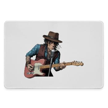 Chanteur blues rock à la guitare électrique - Grand tapis de souris gamer - bruyère - Devant