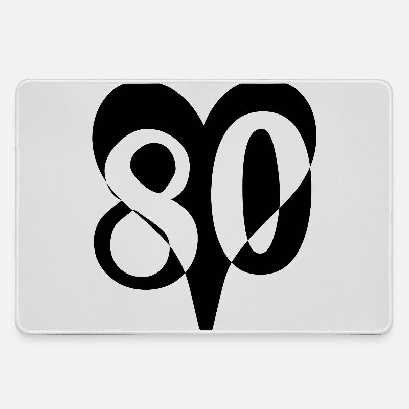 80th birthday - Large Gaming Mouse Mat - grey