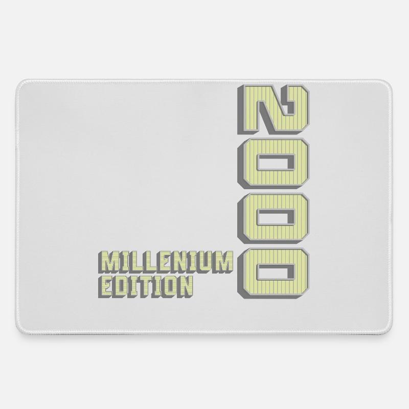 Millenium Edition, Geburtstagsgeschenk 2000er - Mousepad groß für Gamer - Grau